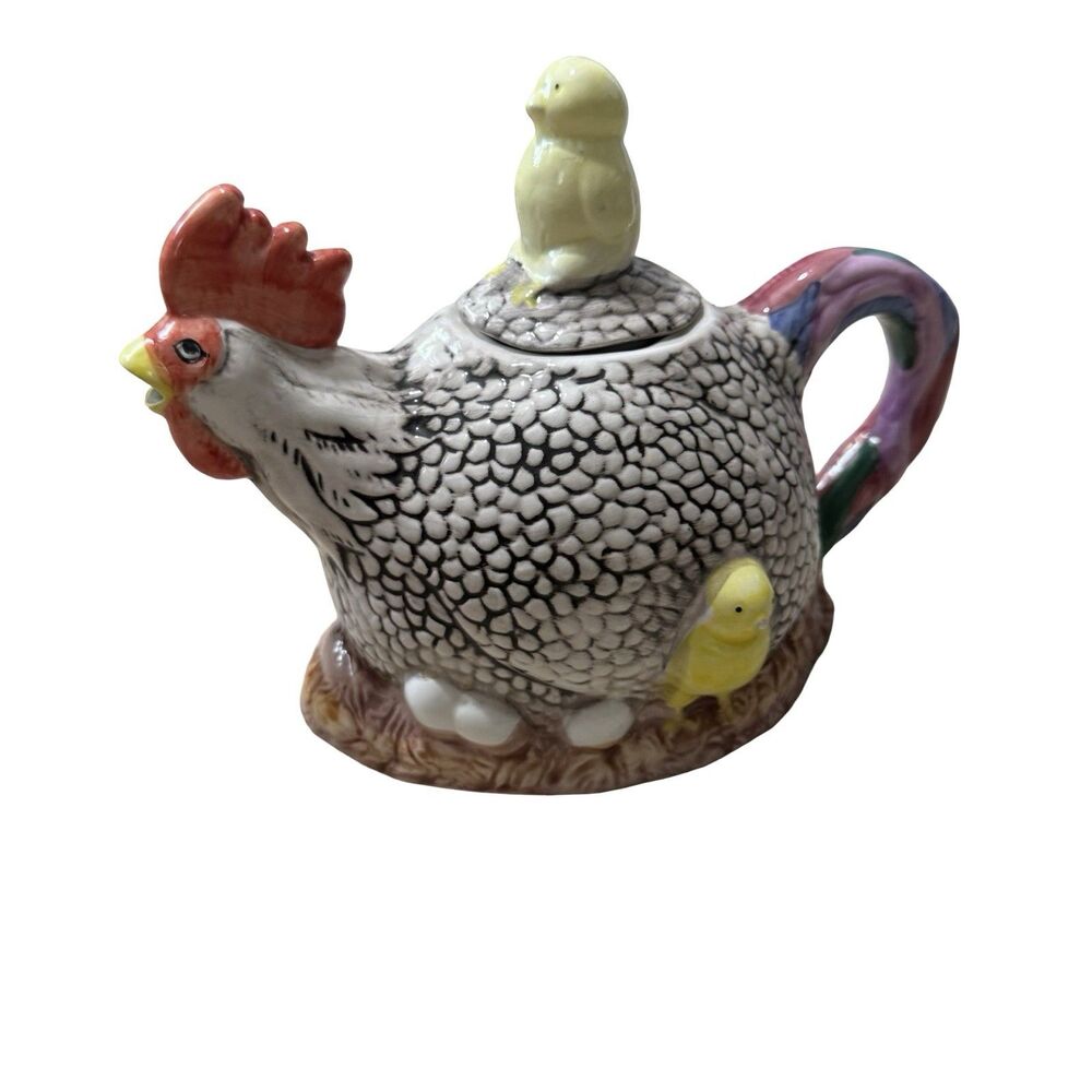 Rooster With Chicks Teapot‎ Kitchen Decor Easter Decor Coffee Spring Cottagecore